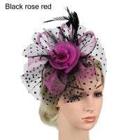 ราคา CC5H ผู้หญิงสาว ดอกไม้ตาข่าย Fascinators ผม ค็อกเทล ที่คาดผมงานเลี้ยงน้ำชา กิ๊บติดผมขนนก ที่คาดผม ALICE หมวก fascinator (16144246858)