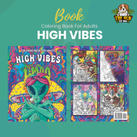 ราคา High Vibes Coloring Book For Adults สมุดระบายสีสําหรับผู้ใหญ่ สมุดระบายสีเพื่อบรรเทาความเครียดและผ่อนคลาย (20978698393)