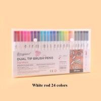 ราคา 12 24 36 48 60 72 100 120 สี ปากกาสีน้ํา ปากกาแปรง ปากกาวิเศษ ปากกาสีมายากลแบบพกพา ปากกาสีน้ําเสียบคู่ ปากกาไฮไลท์ (20915349447)