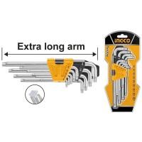 ราคา ชุดกุญแจแอล ชุดประแจแอล หัวจีบ Torx หกเหลี่ยมตัวแอล กุญแจหกเหลี่ยมหัวทอกซ์ ประแจท็อก ประแจดาว ประแจท็อกดาว 9ตัว ก้านยาวพิเศษ INGCO HHK13092 (16214019426)