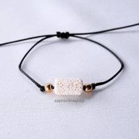 ราคา สร้อยคู่รัก สร้อยเชือกถักประดับหินภูเขาไฟ หินลาวา เลือกสีได้ แบบเม็ดกลม by siamonlineshop (19477980924)