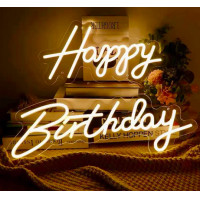 ราคา ป้ายไฟตกแต่งวันเกิด ป้ายวันเกิด Happy Birthday ป้ายสุขสันต์วันเกิด ป้ายไฟ ป้ายHappy Birthday Warm White (20137838991)