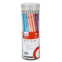 ราคา ONE ดินสอ HB ยางลบ ลายริ้วพาสเทล 50 แท่ง แพ็ก (17433146004)