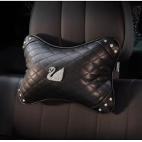 ราคา หมอน หมอนรองคอ หมอนรองเอว หมอนในรถยนต์ หมอนรองศรีษะ ลดอาการปวดคอ หนังสีดำ งานหงส์ อุปกรณ์ภายในรถยนต์ (11059495267)