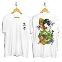 ราคา ใหม่ S 3XL 2023 แฟชั่นใหม่ยี่ห้อญี่ปุ่นชายเสื้อยืดแขนสั้นเกอิชาลายสักเสื้อยืดผ้าฝ้ายด้านบน GJ024 (17941102445)