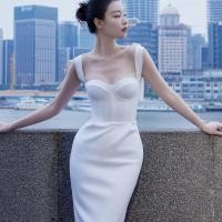 ราคา ชุดเดรสสายเดี่ยวชิคๆสไตล์ฝรั่งเศสแบบเดียวกับ poem ชุดเดรสยาวดูแพงชุดเดรสสีขาวชุดเดรสออกงานเรียบหรูแบบเซเลบริตี้ (16010807545)