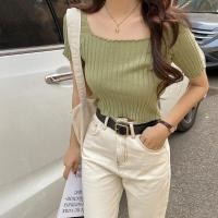 ราคา พร้อมส่ง เสื้อไหมพรมผ้าร่องทรงปาดไหล่แต่งขอบหยัก เสื้อครอปเกาหลี เสื้อครอปน่ารัก เสื้อไหมพรมผ้าร่อง LG034 (16848300727)