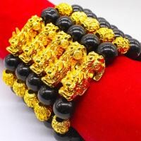 ราคา สร้อยข้อมือปี่เซียะ ปี่เซียะเรียกทร้พย์ สร้อยข้อมือ สีดำ ทอง (10350739256)