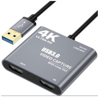 ราคา 4K 1080P USB 3 0ไปยัง HDMI Video Audio เกมการ์ดจับ Loop เต็มรูปแบบ1080P 60บันทึกผ่าน DSLR กล้องวิดีโอ HDMI Capture Card (9585023437)