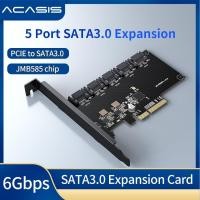 ราคา ACASIS PCIe Expansion SATA Card to 5 Ports6 Gbps SATA 3 0 PCIe CardPCIe to SATA Controller Expansion CardSATA 3 0 soft RaidCan be Used as System Boot DiskSupport SSD HDD Hard Disk JMB585 Chip (8717815