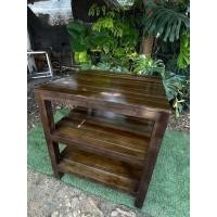 ราคา CPG ชั้นวางทีวีไม้สัก 65x65สูง70CM โต๊ะวางของ3ชั้น ชั้นวางของ ชั้นวางเอนกประสงค์ ชั้นวางของในครัว รุ่นปกทึบ สีโอ๊คโชว์ลายไม้ K 387 (20843032664)