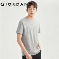 ราคา GIORDANO ผู้ชาย เสื้อยืดคอกลมแขนสั้นผ้าฝ้ายถักสีทึบ Free Shipping 01023419 (17914181436)