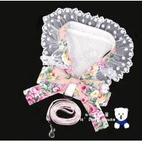 ราคา พร้อมส่ง สายจูงสุนัข น้องหมา น้องแมว ลายโบว์ปักลายกุหลาบ สายรัดอกสุนัข (20070274785)