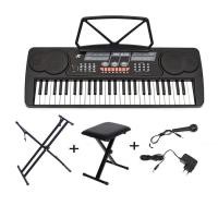 ราคา MK 632 คีย์บอร์ด 54 คีย์ Keyboard MK632 ใส่ถ่านได้ ฟรี ไมค์ ที่วางโน้ต และอแดปเตอร์ Music Arms (9795733260)