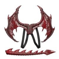 ราคา ชุดผ้าคลุมหน้าหางมังกรสำหรับเด็กชุดเครื่องแต่งกายมังกรอุปกรณ์ประกอบคอสเพลย์ฮัลโลวีนสำหรับเด็ก (20259919291)