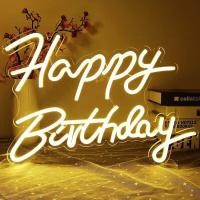 ราคา ป้ายไฟตกแต่งวันเกิด ป้ายไฟวันเกิด ป้ายสุขสันต์วันเกิด ป้ายHappy Birthday Warm White Integrative Neon Sign for Any Age (20134965412)