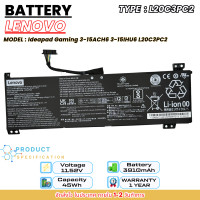 ราคา ส่งฟรี ประกัน 1ปี Lenovo แบตเตอรี่ โน๊ตบุ๊ค Lenovo Ideapad Gaming 3 15ACH6 3 15IHU6 L20C3PC2 ของแท้ (20040066083)