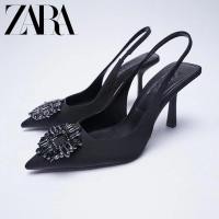 ราคา Zara ใหม่ รองเท้าส้นสูง ปลายแหลม ประดับเพชรเทียม แวววาว เข้ากับทุกการแต่งกาย สําหรับผู้หญิง (19777372393)