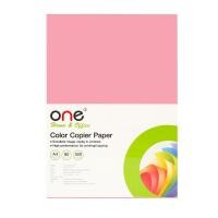 ราคา ONE กระดาษสีถ่ายเอกสาร 15 A4 80แกรม สีชมพูเข้ม 500แผ่น (13071397190)