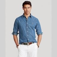 ราคา Original Ralph Laurens Shirt Classic Style Cowboy Mens Long Sleeve Shirt Slim Fit Business Formal Shirt Soft Comfortable All match Shirt (19260915777)