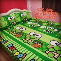 ราคา ผ้าปูที่นอนรัดมุม ลายกบสีเขียว รับเฉพาะผ้าปูที่นอน ขนาด 3 5 5 6 ฟุต เนื้อผ้า Cotton สีไม่ตก (4357218423)