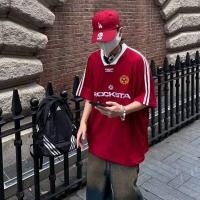 ราคา MAYCHEER ตัวอักษรสีแดงผู้ชายเสื้อยืดคอปกคอเสื้อคอปกสีบล็อกสีรถจักรยานยนต์สไตล์เสื้อโปโลของผู้ชาย (18836072030)