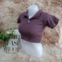 ราคา Namaing shop66 เสื้อยืดคอปกกระดุม เอวลอยเเขนสั้นเก๋ๆ (19695739249)