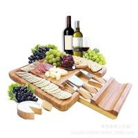 ราคา Spot parcel post Cross Border Bamboo Cheese Board Set with Drawer Cheese Board Cheese Board Chopping Board Square Cheese Board (19352872833)