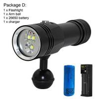 ราคา Asafee Underwater Diving Video Fill Photography Light Lamp XM L2 XPE led White Red Dive Torch waterproof Diving Flashlight (1800604964)
