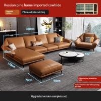 ราคา Bunise โซฟาหนัง ห้องนั่งเล่น โซฟารูปตัว L สไตล์มินิมอลอิตาลี ชุดโซฟา 360 x 178 x 83 ซม BU09 (20034703314)