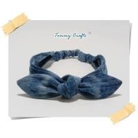 ราคา ผ้าคาดผมโบ โบว์คาดผม ผ้าฝ้ายมัดย้อมคราม ที่คาดผม แฮนด์เมด Tie dye cotton Hairband (18853475368)