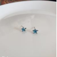 ราคา goodgift station Blue diamond star earrings S925 ต่างหูเงินแท้ แบบเจาะรูปดาวสีน้ำเงิน (9805331383)