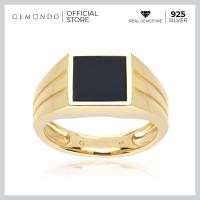 ราคา Gemondo แหวนผู้ชายเงินแท้ 925 ชุบทอง 18K ประดับนิลดำ Black Onyx ทรงเหลี่ยม สไตล์แหวนซิกเนท แหวนพลอยผู้ชาย แหวนนิล (15217534865)