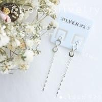 ราคา S925 ต่างหูเงินแท้ ตุ้มหูโซ่อินฟินิตี้ เงินแท้ Sterling silver infinity chain earrings 02 (3879944087)