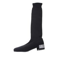ราคา ciuciu รองเท้าบูทยาวคลุมเข่าผ้าฟลีซเนื้อนุ่มแบบถุงเท้ายืด (21010591083)