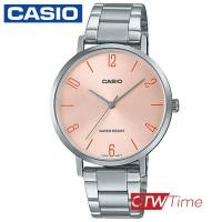 ราคา CASIO Standard นาฬิกาข้อมือผู้หญิง สายสแตนเลส รุ่น LTP VT01D 4B2UDF หน้าปัดสีชมพูตัวเลข (8958553947)