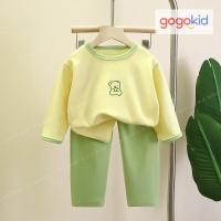 ราคา ชุดนอนเด็ก ชุดนอนแขนยาวขายาว ผ้าสำลี เสื้อผ้าเซท 2 ชิ้น size 80 110 (20835894438)