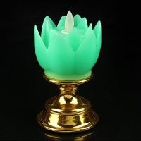 ราคา เทียนไฟฟ้า รูปดอกบัว 2 ชิ้น เชิงเทียนดอกบัว โคมดอกบัวไฟฟ้า โคมไฟสวดมนต์ ประทีปพระพุทธเจ้า มี 6 สีให้เลือก แบบใส่ถ่าน (21031599296)