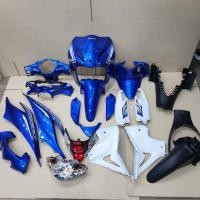 ราคา ชุดสีมอเตอร์ไซค์ เฟรมรถ กาบรถ แฟริ่ง wave110i 2012 2018 สีน้ำเงินขาว เวฟ110i ยกชุด20ชิ้น ชิ้นดำด้าน ไฟหน้าไฟท้าย (20658621444)
