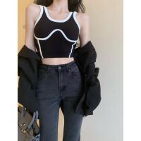 ราคา Cici M3815 เสื้อสายเดี่ยวไหมพรมดีเทลสีตัดขอบขาวดีเทลเก๋มากใส่ได้everyday look (18245638055)