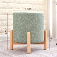 ราคา เก้าอี้สตูล Ottoman ห้องนั่งเล่นขนาดเล็กสตูลผ้าไม้รอบสตูลห้องนั่งเล่น สตูลกลม ห้องนั่งเล่น โต๊ะกาแฟ ม้านั่งไม้ สตูลเตี้ย (19531314695)