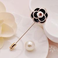 ราคา Camellia เข็มกลัด Pin สีดำสีขาวดอกไม้สีชมพูมุกหญิงเข็มกลัดอุปกรณ์เสริม (15573821658)