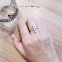 ราคา แหวนปลายแท่งกลม 2 ข้าง แหวนเงินแท้ 92 5 แหวนแฟชั่น เรียบๆ เท่ๆ สไตล์โมเดิร์น แหวนเงินแท้ 100 Major Silver (5971640399)