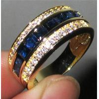 ราคา แหวนแฟชั่นชุบทอง18K แหวนไพลินสำหรับผู้ชายและผู้หญิง (10988468461)