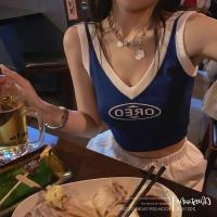 ราคา เสื้อสายเดี่ยวครึ่งตัว เสื้อวินเทจ สุดฮิต สายเกาหลีต้องมี สไตล์เท่ห์ๆ พร้อมส่ง L511 (21126660333)