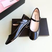 ราคา บริสุทธิ์รองเท้าแมรี่เจนส้นหนา REPETTO รองเท้าสีแดงหนังแก้วปากตื้นส้นสูงปานกลางหัวกลมสำหรับผู้หญิงพื้นหนังแท้สำหรับฤดูร้อน (20680973437)
