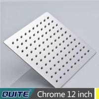 ราคา QUITE โครเมียมหัวฝักบัวสแตนเลส สี่เหลี่ยมหัวอาบน้ำฝน 8 10 12 นิ้ว อุปกรณ์ห้องน้ำ หัวฝักบัวอาบน้ำ (16702363137)
