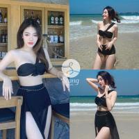 ราคา A1601ชุดว่ายน้ำเดินชายหาด สาวมินิ สาวอวบอ้วน กระโปรงซีทรู เอวสูง 3 ชิ้น งานlmited เฉพาะทางร้านเท่านั้น พร้อมส่งในไทย (16386438712)