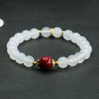 ราคา LILIYAWIND สำหรับผู้หญิงสร้อยข้อมือโมราสีแดงลูกปัดหินโมราขาวแบบเรียบง่าย (19688601257)