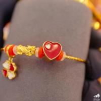 ราคา ข้อมือปี่เซียะแพนโดร่า เกลียวทองเหลือง น้ำหนักทอง 0 1 0 15 กรัม ทองคำแท้ 99 99 24K ยาว 15 18 cm ปรับได้ (6618122366)